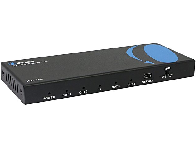 Orei 1x4 2.0 HDMI Splitter 2 Ports with Full Ultra HDCP 2.2, 4K at 60Hz & 3D Supports EDID Control - UHD-104