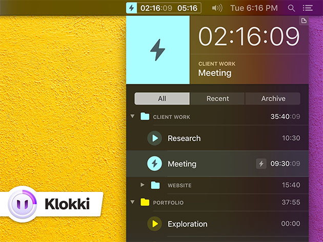 Klokki: Automatic Time Tracking Tool for Mac