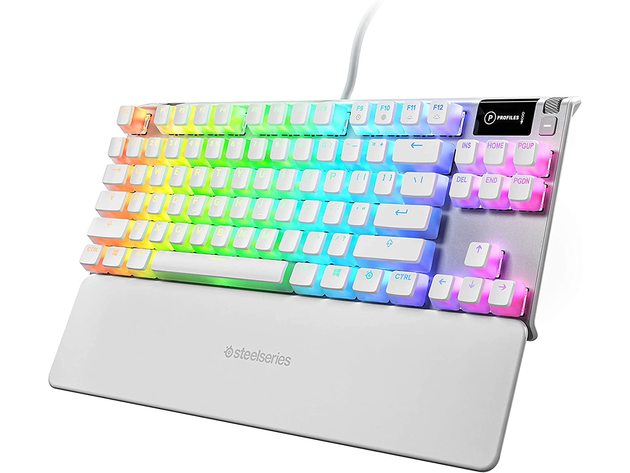 SteelSeries Apex TKL Compact Mechanical Gaming Keyboard – OLED Smart  Display – USB Passthrough and Media Controls – Linear and Quiet – RGB  Backlit (Red Switch) Ghost Certified Refurbished Brown Box StackSocial