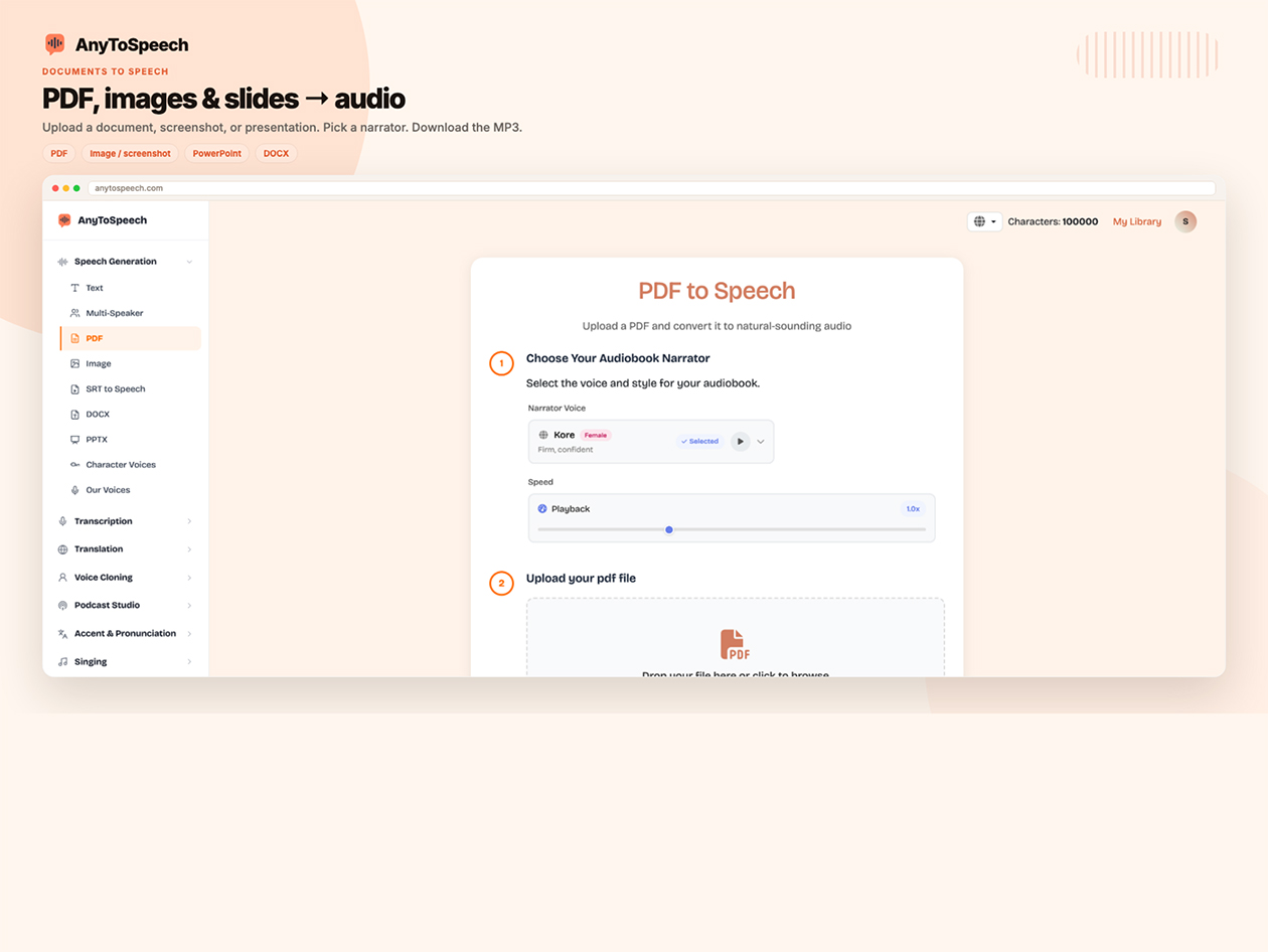 AnyToSpeech: Lifetime Subscription