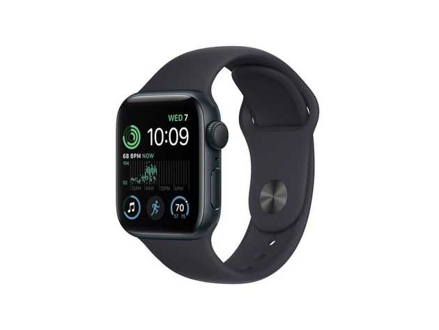 Apple Watch Series SE 2nd Gen (2022) GPS + Cellular with 40mm Silicone Band Midnight (Refurbished)