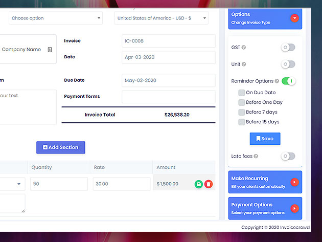 Invoice Crowd: Solopreneur Plan