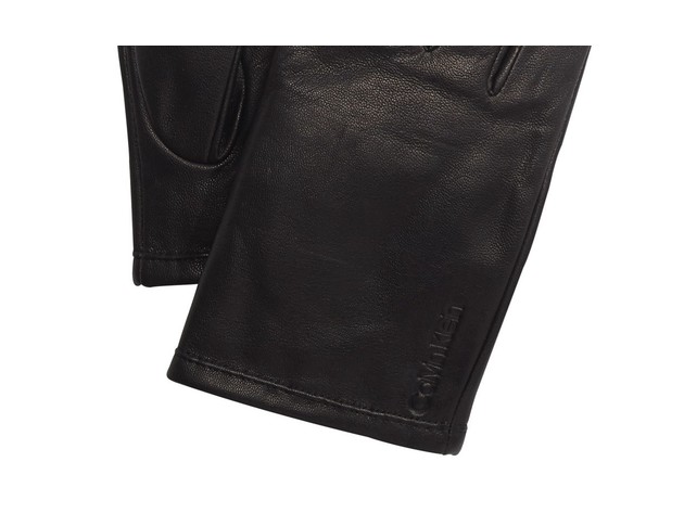 Calvin Klein Men's Leather Touch-Screen Gloves Black Size X-Large