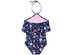 Summer Crush Big Girls 1-Pc. Floral-Print Flounce Swimsuit Navy Size 7