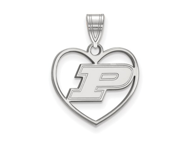 Sterling Silver Purdue Heart 'P' Pendant