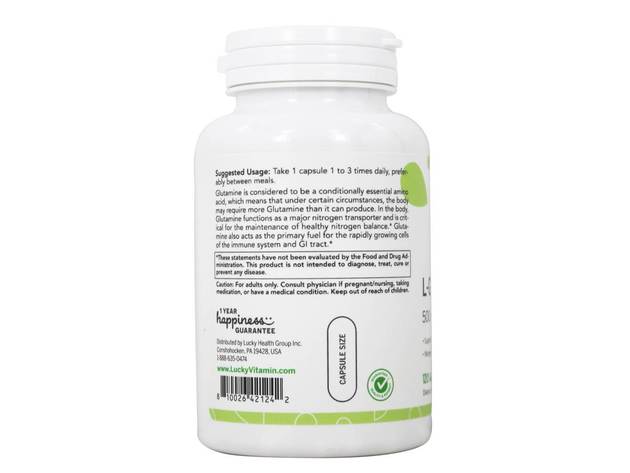 LuckyVitamin - L-Glutamine Amino Acid 500 mg. - 120 Veg Capsules