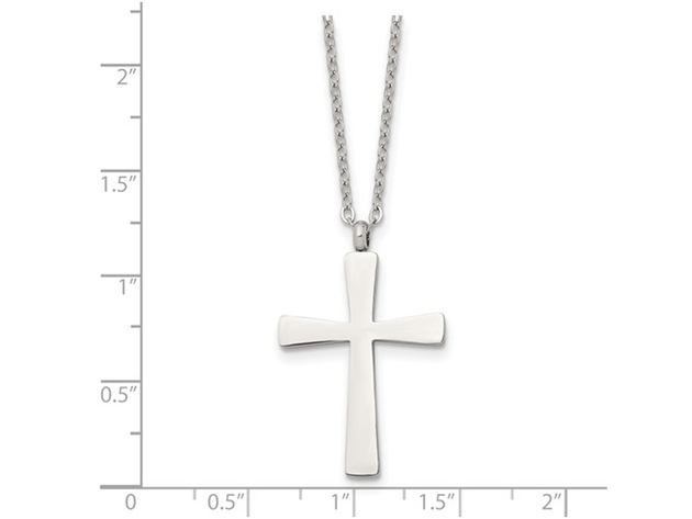 Mens Stainless Steel Cross Pendant Necklace with Chain