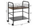 Costway 2-Tier Storage Rolling Cart Trolley W/Lockable Wheels Organizer Metal Frame