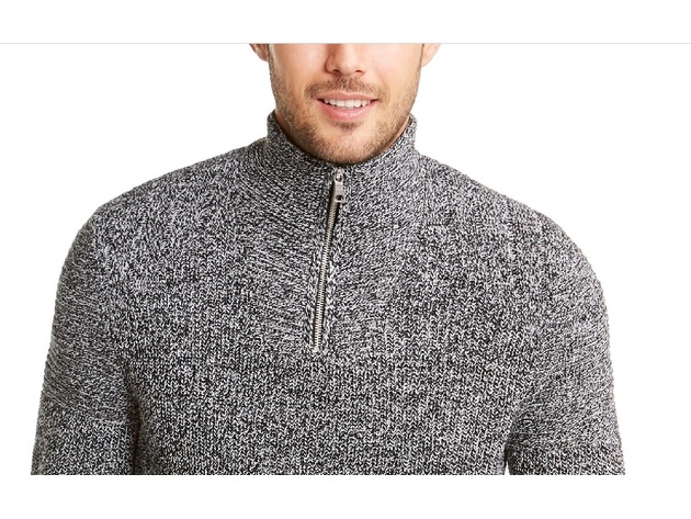 INC International Concepts Men's Quarter-Zip Sweater Gray Size 2 Extra Large