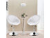Costway 1 Piece Adjustable Modern Swivel Round Tufted Back Accent Chair PU Leather - White