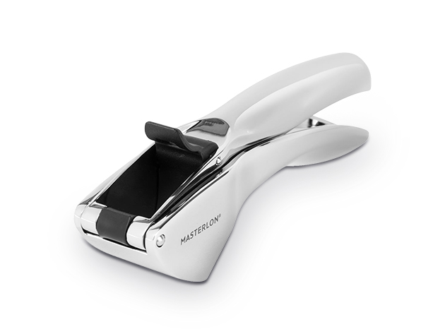 MasterPan Zinc Alloy Garlic Press with Easy Flip Lever