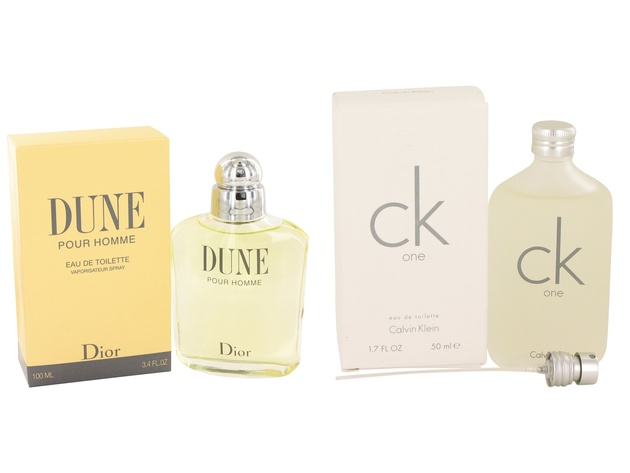 Gift set DUNE by Christian Dior EDT Spray 3.4 oz And CK ONE EDT Pour Spray Unisex 1.7 oz StackSocial