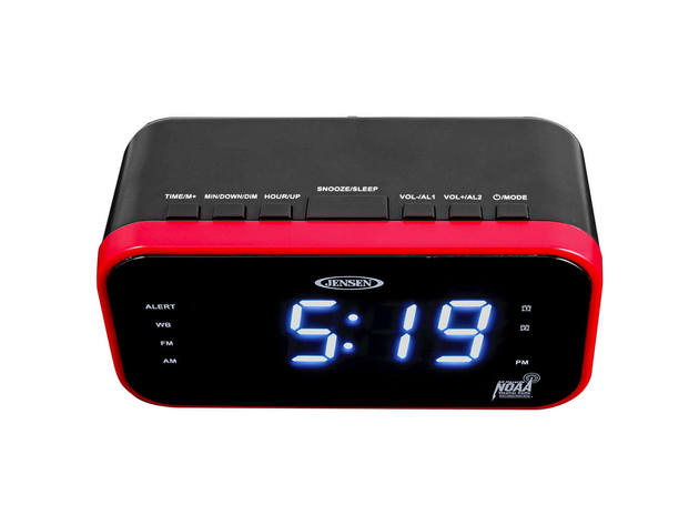 Jensen JEP150 AM/FM Band Clock Radio with Weather Alert