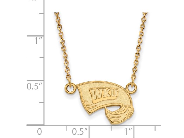 10k Yellow Gold Western Kentucky U Small Pendant Necklace