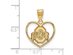NCAA 14k Gold Plated Silver Ohio State Heart Pendant