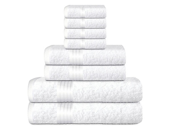 Hurbane Home 8-Piece Bath Towel Set White - Product Image