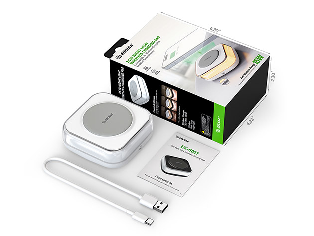 15W Night Light Wireless Charging Pad (White)