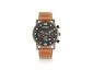 Breed Ryker Chronograph Leather-Band Watch w/Date - Camel/Gunmetal
