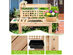 Costway Garden Potting Bench Workstation Table w/Sliding Tabletop Sink Shelves - Natural