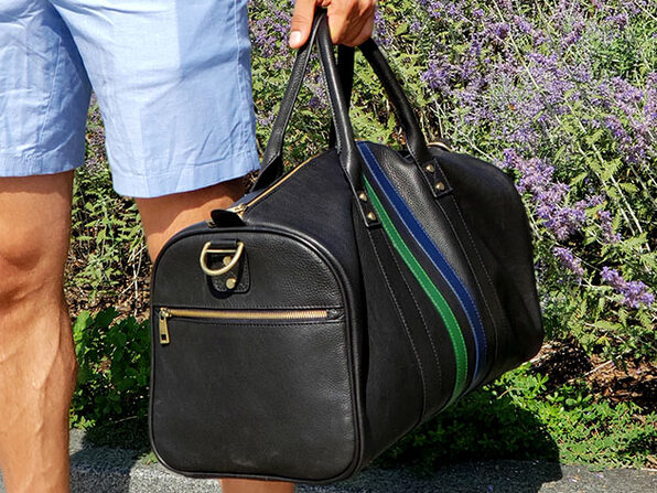 luxury leather duffle bag