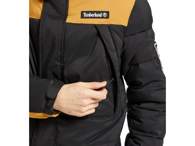 Timberland Men's Archive Hooded Puffer Jacket Black Size Medium