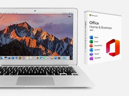 Microsoft Office Home & Business for Mac 2021 Lifetime License + Apple MacBook Air MQD42LLA (2017) Bundle