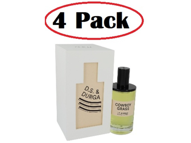 4 Pack of Cowboy Grass by D.S. & Durga Eau De Parfum Spray 3.4 oz