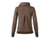 Brown Solid Long Sleeve Cowl Neck Pullover with Back Pleat