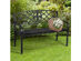 Costway Patio Garden Bench Park Yard Outdoor Furniture Steel Slats Porch Chair Seat Black