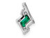 1/2 Carat (ctw) Lab-Created Emerald Pendant Necklace in Sterling Silver with Chain