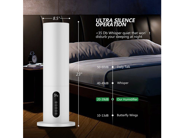Costway 5.5L Water Tank Quiet Ultrasonic Cool Mist Humidifier w/ Timer Remote Control - White