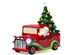 Costway Pre-lit Vintage Tabletop Ceramic Tree and Truck Battery Powered Christmas Decor - Red/Green