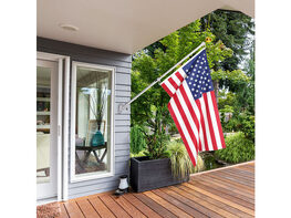 Costway American Flag Kit Wall Mount 5 Ft Spinning pole 3'x5' US Flag Gold Ball Aluminum