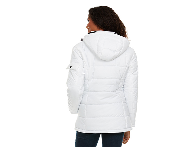 Helios Paffuto Heated Women's Coat with Power Bank (White/XL)