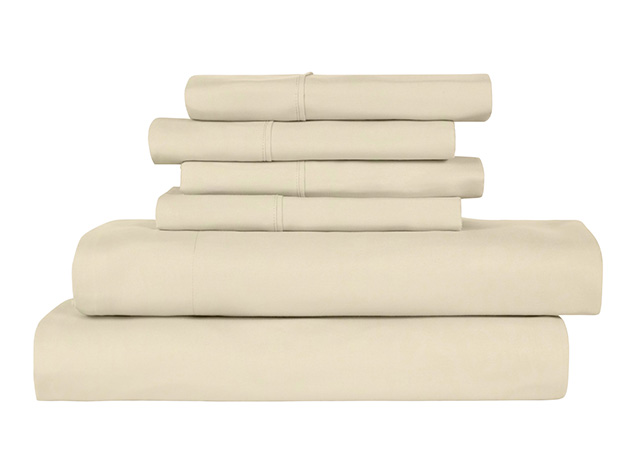 6-Piece Bamboo-Blend Comfort Luxury Sheet Set (Khaki/Queen)
