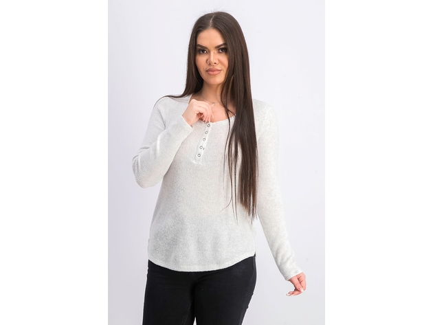 Hippie Rose Juniors' Henley Top White Size Extra Small