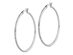 Sterling Silver Diamond Accent Round Hinged Hoop Earrings (1 3/4 Inch)