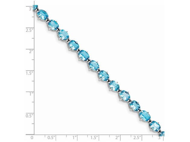 18.90 Carat (ctw) Swiss Blue Topaz Bracelet in Sterling Silver