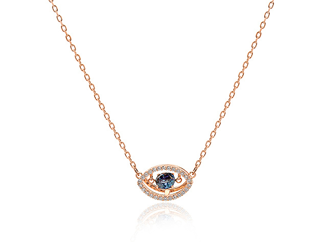 Swarovski Sparkling Rose Gold Tone Crystal Necklace (Store-Display Model)