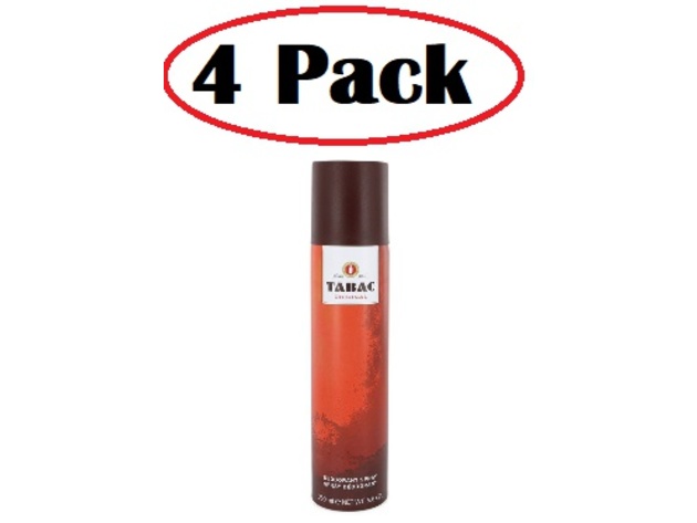 4 Pack of TABAC by Maurer & Wirtz Deodorant Spray 5.6 oz