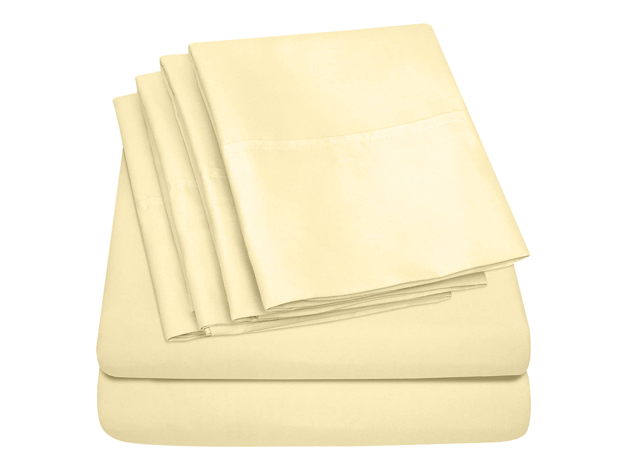 Super-Soft 1800 Series Bamboo Blend 6-Piece Sheet Set (Cream/King)