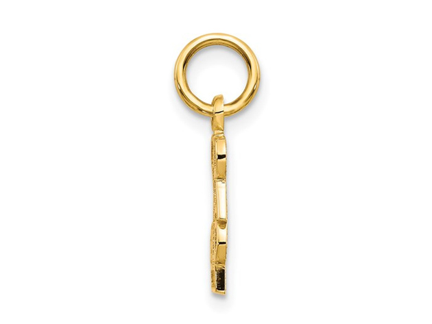 14K Yellow Gold  #1 DAD Charm Pendant Necklace with Chain