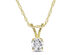 Diamond Solitaire Pendant 1/4 Carat (ctw) in 14K Yellow Gold with Chain