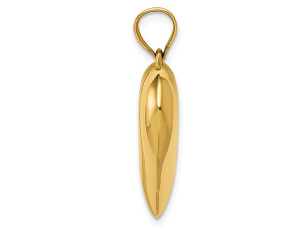 Puffed Heart Pendant Necklace in 14K Yellow Gold with Chain