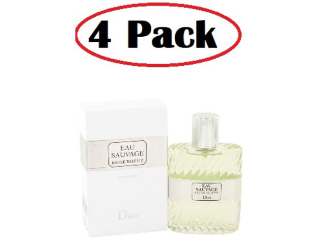 4 Pack of EAU SAUVAGE by Christian Dior Eau De Toilette Spray 1.7 oz