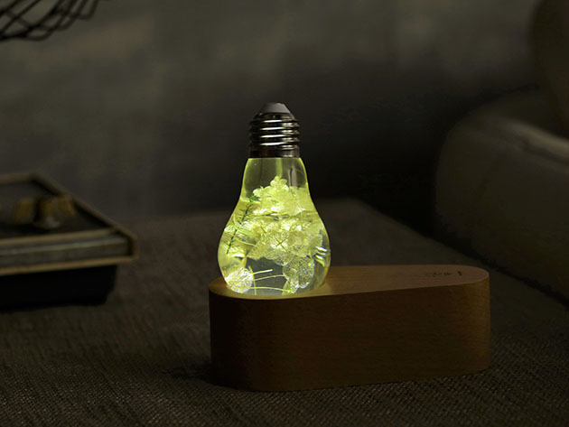 E.P. Eco-Friendly LED Light Bulb + Metal Base (Yellow Hydrangea)
