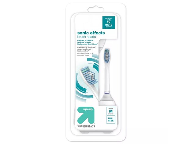 Up & Up Sonic Effects Fluoride-free Recyclable Replacement ToothbBrush Head, 3 Count