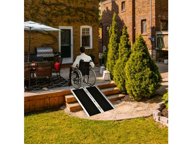 Costway Portable Aluminum Non-skid 3'L  WheelchaiRamp Mobility Scooter Carrierr Ramp 