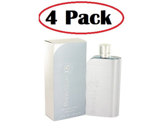4 Pack of Perry Ellis 18 by Perry Ellis Eau De Toilette Spray 3.4 oz