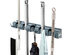 Costway Mop Broom Holder Garden Tool Rack Organizer 5 Positions w/6 Hooks Wall Mounted - Dark Grey